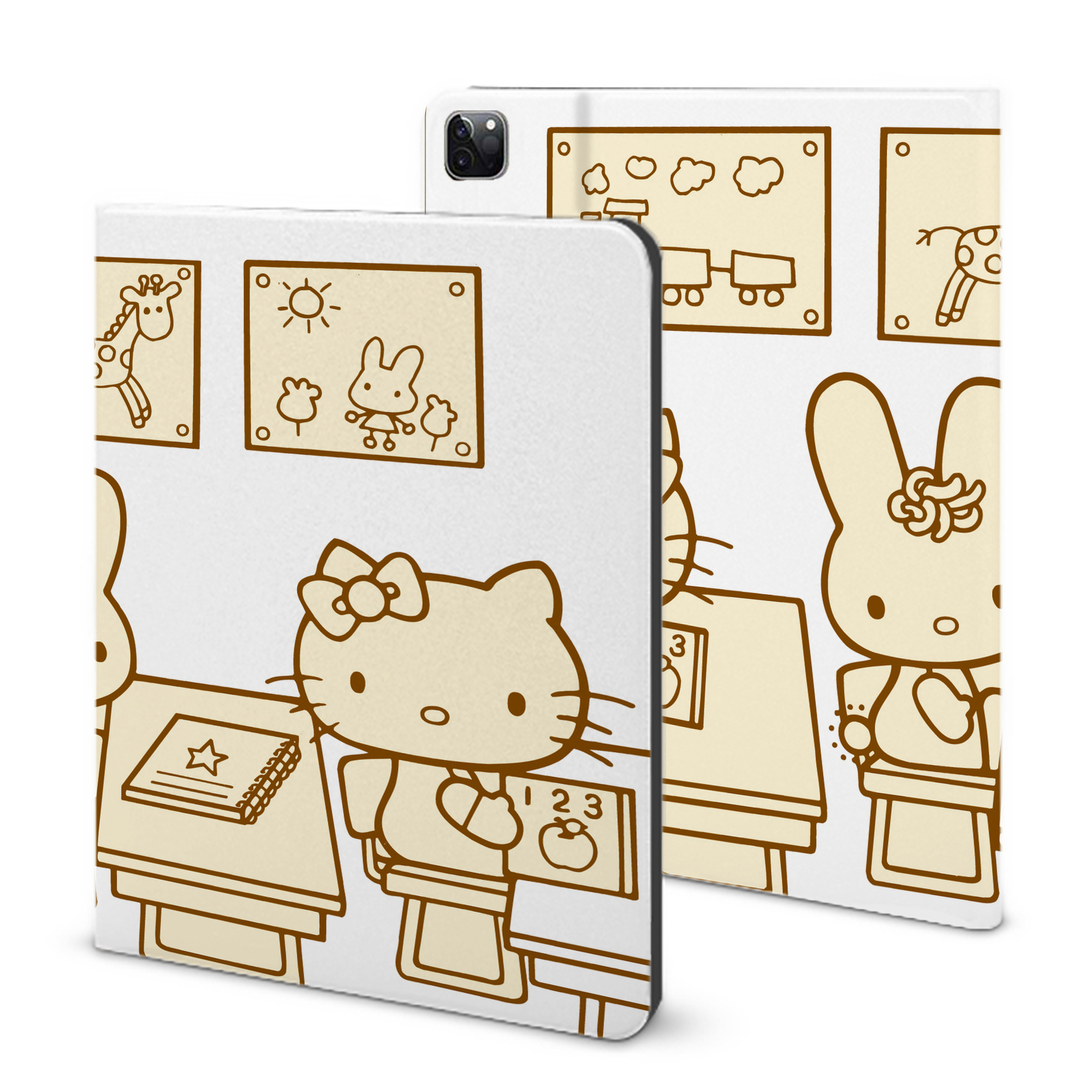 （画像用） Hello Kitty ハローキティ IPad ケース ブック型 PUレザー TPU 耐衝撃 軽量 薄型 ペン収納なし 全面保護 IPad 各モデル対応